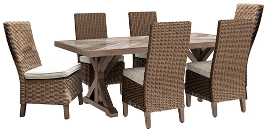 Mesa de comedor para exteriores Beachcroft y 6 sillas