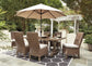 Mesa de comedor para exteriores Beachcroft y 6 sillas