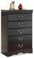 Huey Vineyard  Sleigh Headboard With Mirrored Dresser And Chest