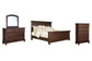 Cama Porter con paneles, cómoda y espejo