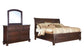 Cama tipo trineo Porter con tocador con espejo