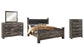 Cama con dosel Wynnlow con cómoda y espejo