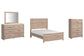 Senniberg  Panel Bed With Mirrored Dresser And Chest