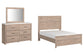 Senniberg  Panel Bed With Mirrored Dresser