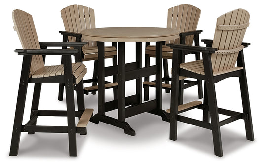 Mesa de bar para exteriores Fairen Trail y 4 taburetes