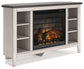 Mueble de TV esquinero Dorrinson con chimenea eléctrica