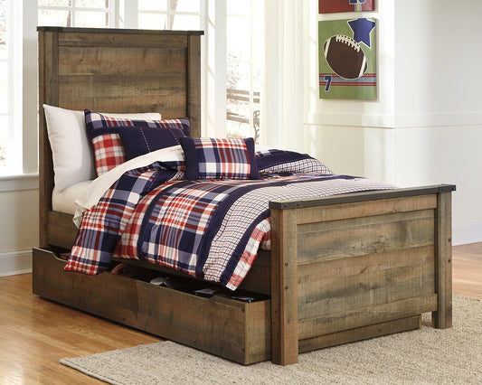 Cama Trinell con paneles y un cajón grande de almacenamiento
