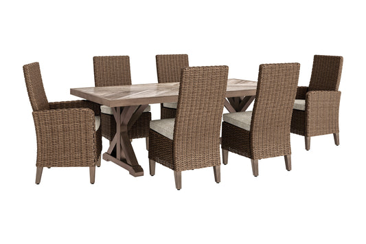 Mesa de comedor para exteriores Beachcroft y 6 sillas