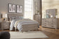Cama Culverbach con paneles, cómoda con espejo y mesita de noche