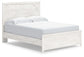 Cama Gerridan con paneles, cómoda con espejo y mesita de noche