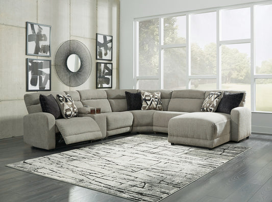 Colleyville - Seccional reclinable eléctrico de 6 piezas con chaise longue