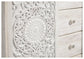 Cama Paxberry con paneles, cómoda con espejo y mesita de noche
