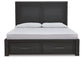 Cama Foyland con almacenamiento y tocador con espejo