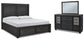 Cama Foyland con almacenamiento y tocador con espejo