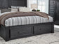 Cama con almacenamiento y tocador con espejo Foyland California