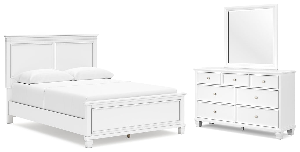 Cama Fortman con paneles y tocador con espejo