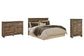 Trinell  Panel Headboard With Mirrored Dresser And Chest