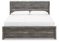 Cama Bronyan con paneles, cómoda con espejo y mesita de noche