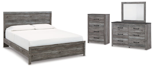 Cama Bronyan con paneles, cómoda y espejo