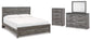 Cama Bronyan con paneles, cómoda y espejo