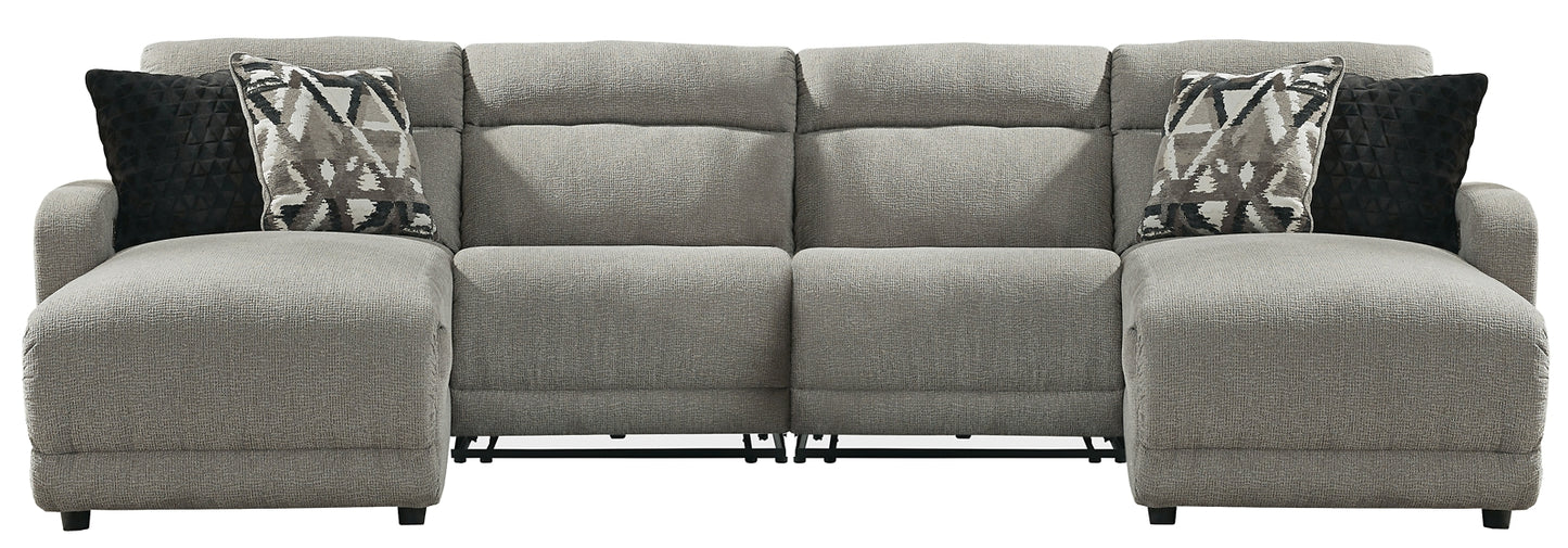 Colleyville - Seccional reclinable eléctrico de 4 piezas con chaise longue