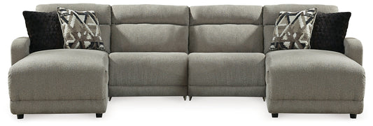 Colleyville - Seccional reclinable eléctrico de 4 piezas con chaise longue