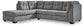 Seccional Marleton de 2 piezas con chaise longue