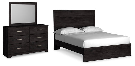 Cama con paneles Belachime y tocador con espejo