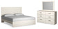 Cama Stelsie con paneles y tocador con espejo