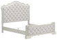 Cama tapizada Arlendyne California con tocador con espejo