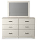 Stelsie  Panel Bed With Mirrored Dresser, Chest And 2 Nightstands