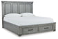 Cama California con almacenaje y tocador con espejo Russelyn