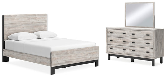 Cama Vessalli con paneles y tocador con espejo