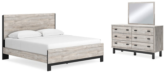 Cama Vessalli con paneles y tocador con espejo