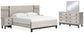 Cama Vessalli con paneles y tocador con espejo
