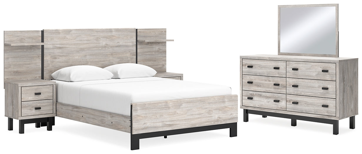 Cama Vessalli con paneles y tocador con espejo