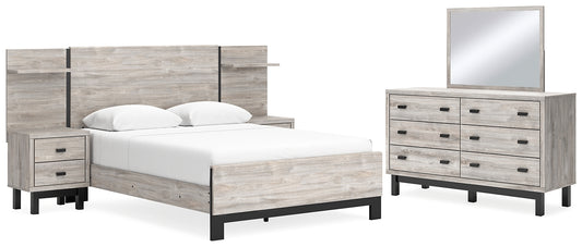 Cama Vessalli con paneles y tocador con espejo