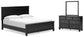 Cama California con paneles y tocador con espejo Lanolee