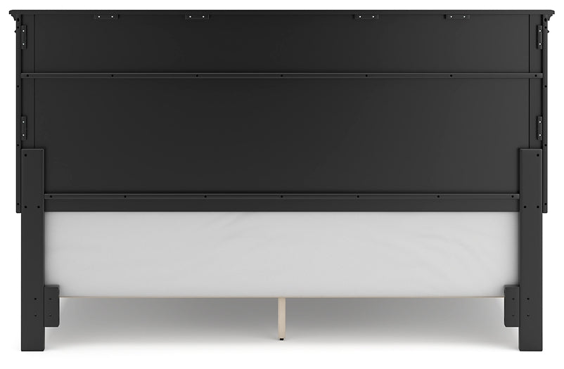 Cama California con paneles y tocador con espejo Lanolee