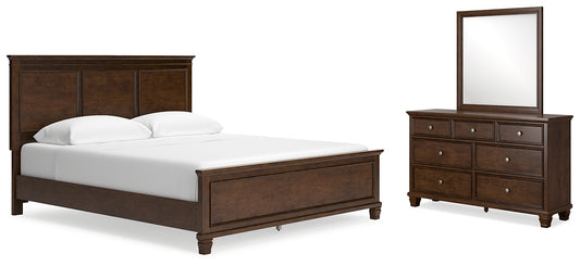 Cama con paneles California de Danabrin y tocador con espejo