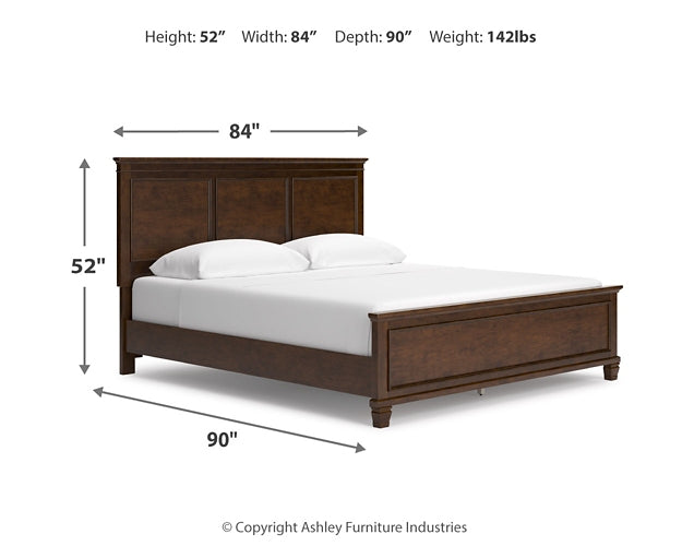 Cama con paneles California de Danabrin y tocador con espejo
