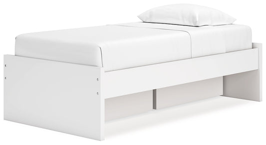 Cama de plataforma Onita con almacenamiento en un lado