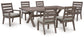 Mesa de comedor exterior Hillside Barn y 6 sillas