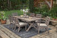 Mesa de comedor exterior Hillside Barn y 6 sillas
