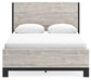 Cama Vessalli con paneles, cómoda con espejo y mesita de noche