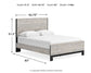 Cama Vessalli con paneles, cómoda y espejo