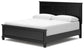 Cama Lanolee con paneles, cómoda con espejo y mesita de noche