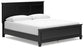 Cama California con paneles Lanolee, cómoda con espejo y mesita de noche