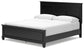 Cama California con paneles Lanolee, cómoda con espejo y mesita de noche