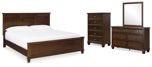 Cama con paneles Danabrin, cómoda y espejo